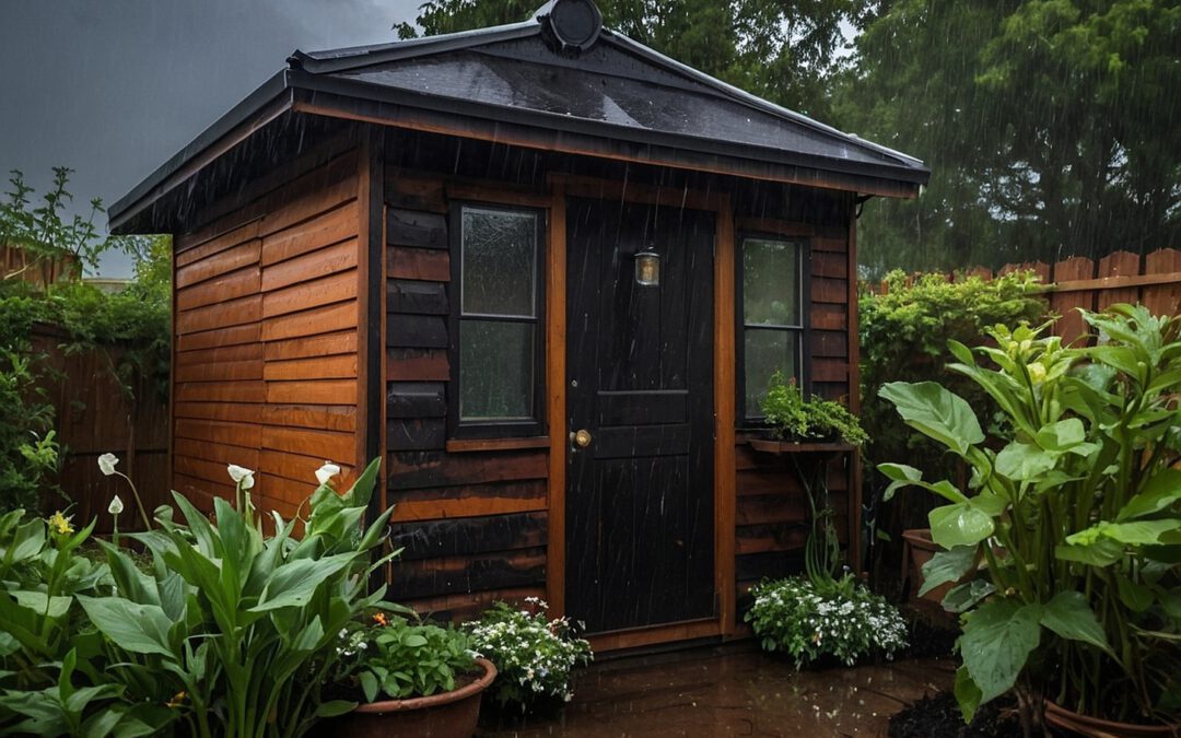 tuinhuisje met rain-garden SIP-wandpanelen.